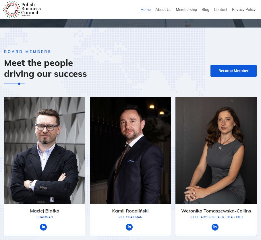 The Polish Business Council in Dubai board